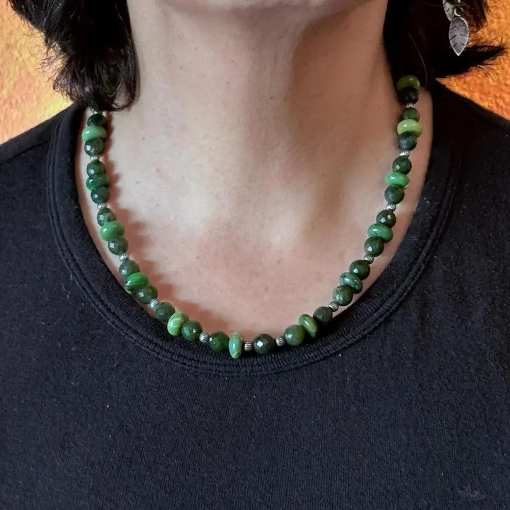 Carolyn Pollack Sterling Faceted & Smooth Serpentine 17